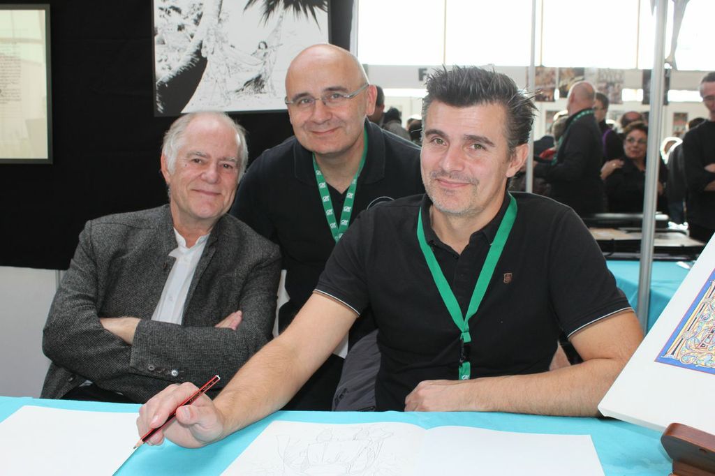 Didier Convard et Denis Falque en dédicace sur le stand de BD Empher